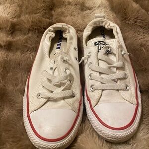 Converse Sneakers in White with Red Accents